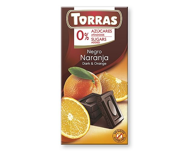 (image for) Torras Dark Chocolate with Orange (Sugar Free) 75g