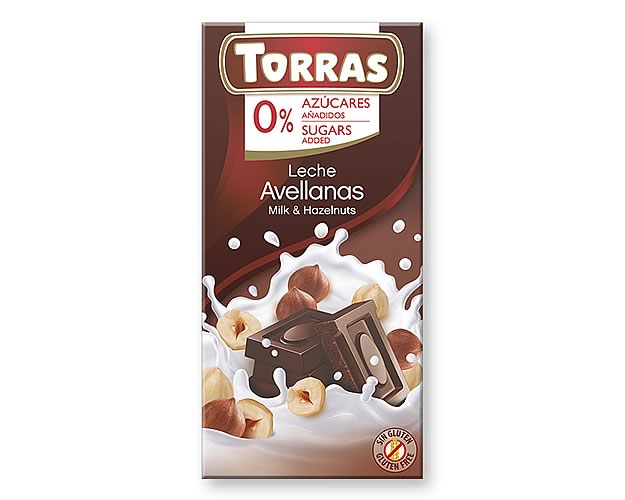 (image for) Torras Milk Chocolate with Hazelnuts (Sugar Free) 75g