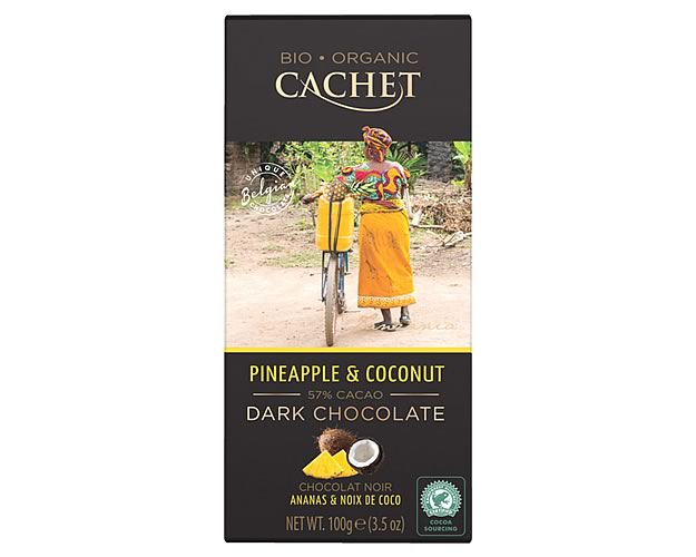 Cachet Organic Dark Chocolate with Pineapple and Coconut