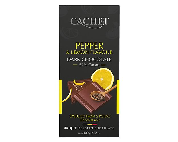 Cachet Pepper & Lemon 57% Dark Chocolate 100g