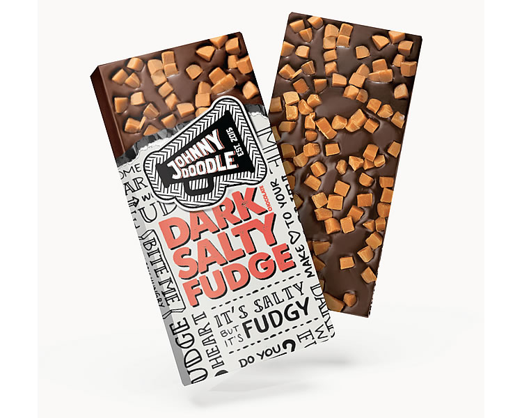Johnny Doodle Dark Chocolate Salty Fudge Bar 150g