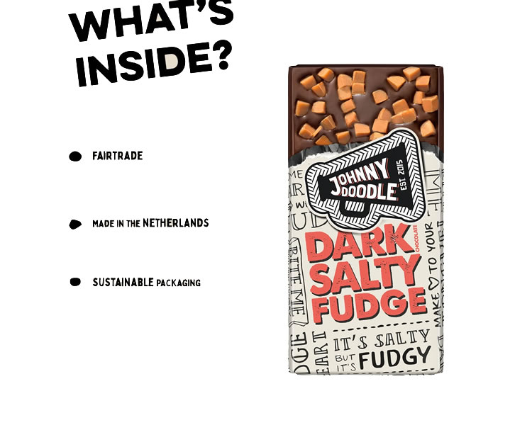 Johnny Doodle Dark Chocolate Salty Fudge Bar 150g