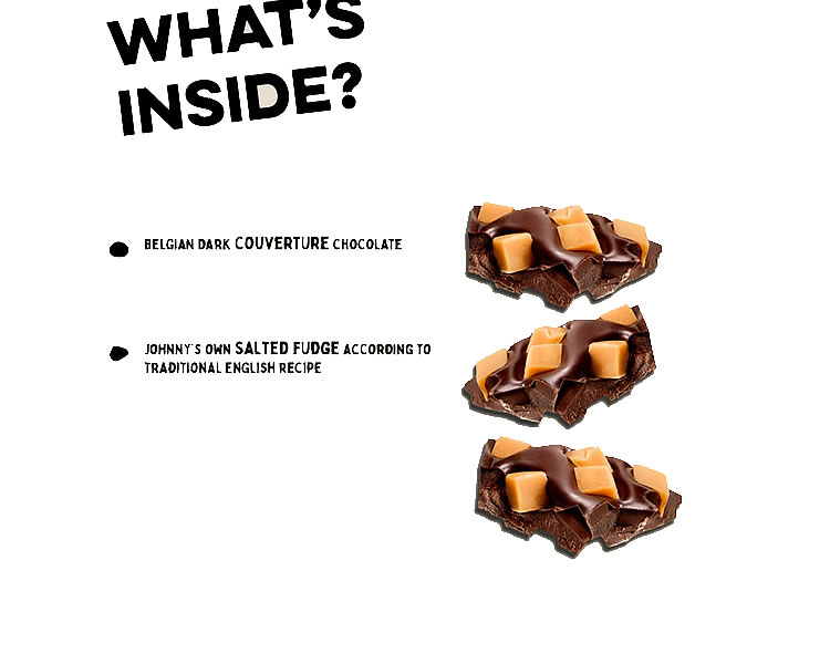 Modal Additional Images for Johnny Doodle Dark Chocolate Salty Fudge Bar 150g
