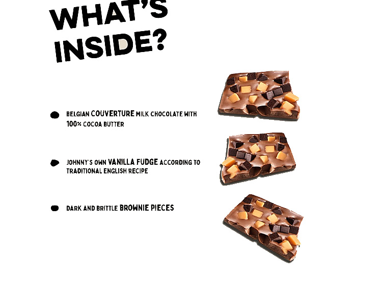 Modal Additional Images for Johnny Doodle Milk Chocolate Fudge and Brownie Bar 150g