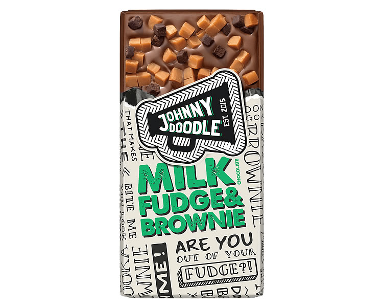 (image for) Johnny Doodle Milk Chocolate Fudge and Brownie Bar 150g