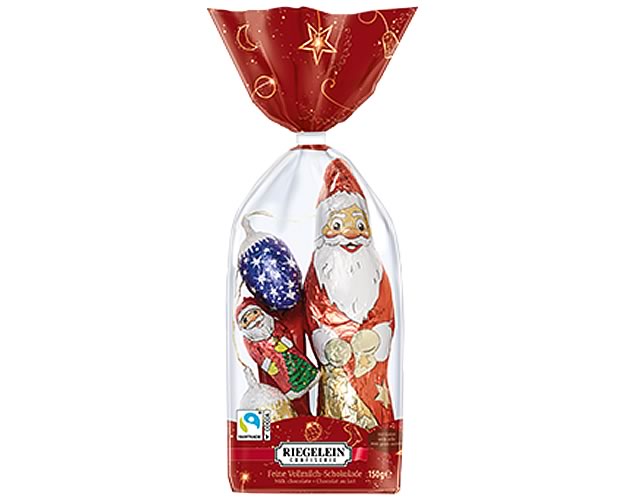 (image for) Riegelein Milk Chocolate Santa Figures and Jellies Bag 150g