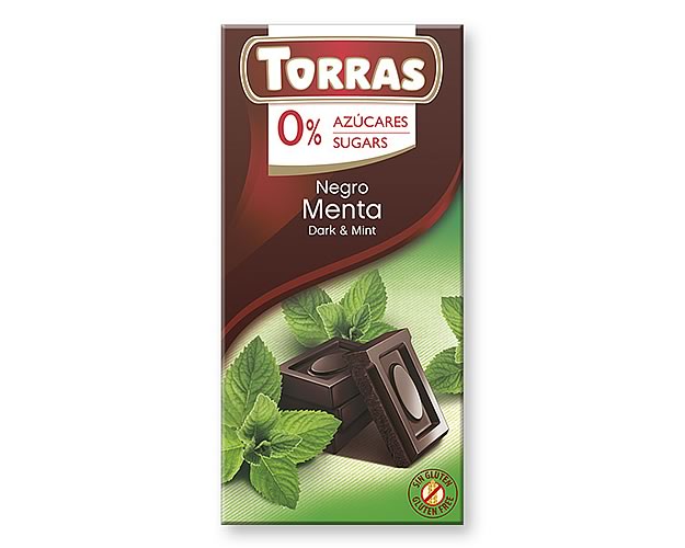 Torras Dark Chocolate with Mint (Sugar Free) 75g