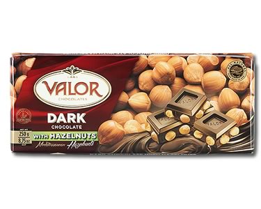 Valor Dark Chocolate with Hazelnuts 250g