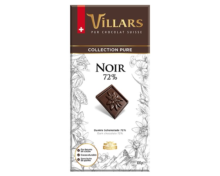 Villars 72% Dark Chocolate Bar 100g