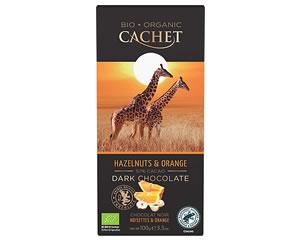 Cachet Organic Dark Chocolate with Hazelnuts and Orange