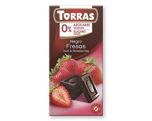 Torras Dark Chocolate with Strawberry (Sugar Free) 75g