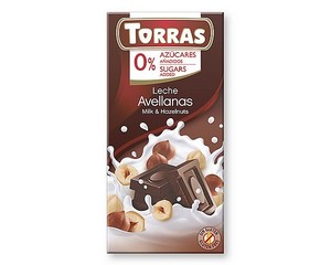 Torras Milk Chocolate with Hazelnuts (Sugar Free) 75g