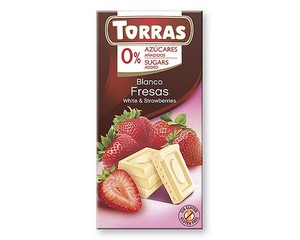 Torras White Chocolate with Strawberry (Sugar Free) 75g